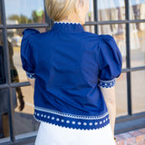 Anchor Away Blouse, Navy