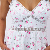 Solbina Cotton Rose & Bow Mini Dress, Fancy Pink