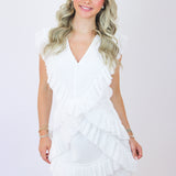Simply Unforgettable Ruffle Dress, White