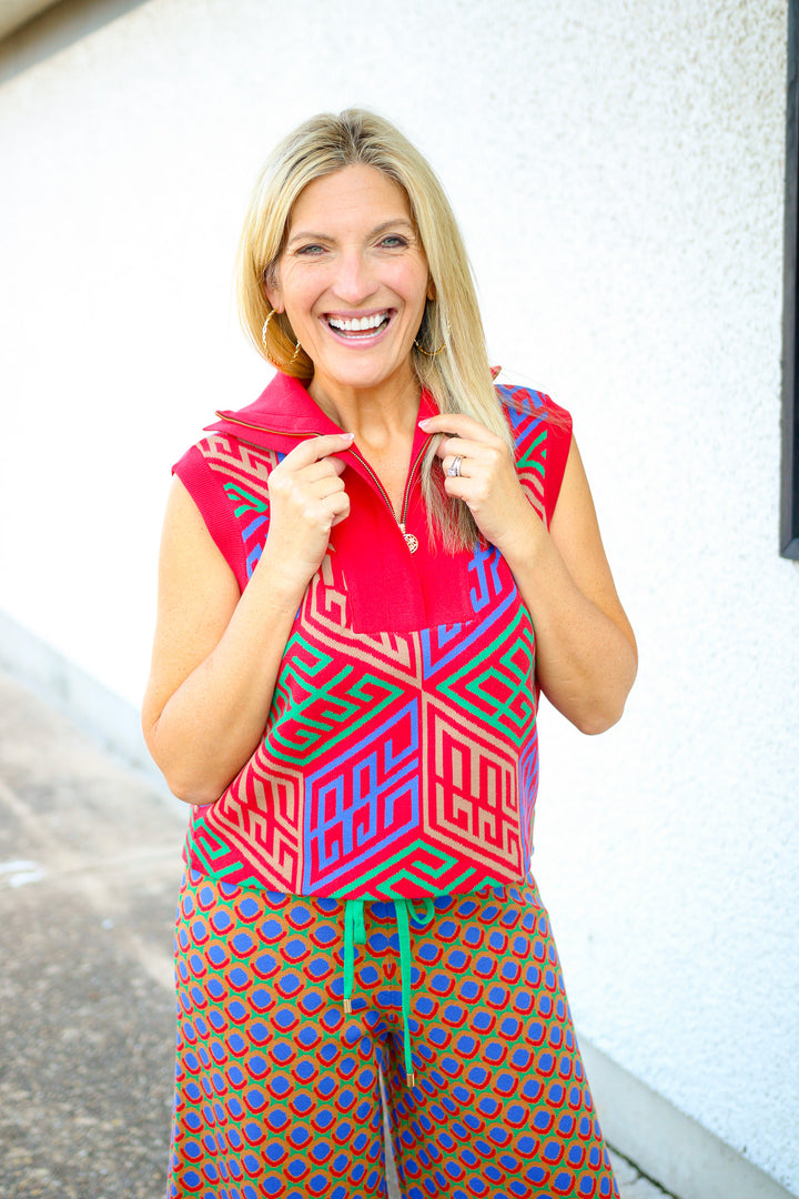 Poppy Pullover Vest, Vintage Monogram