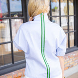 Poppy Top. Grapemist Stripe