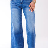 High Rise Wide Leg Jeans, Medium Blue