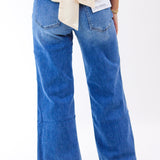 High Rise Wide Leg Jeans, Medium Blue