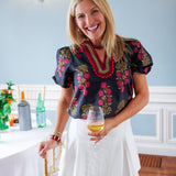 Jaipur Tiled Blouse, Black