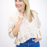 Bailey Stripe Shirt, Neutral Combo