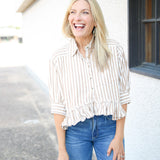 Bailey Stripe Shirt, Neutral Combo