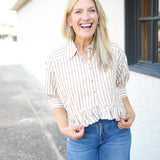 Bailey Stripe Shirt, Neutral Combo