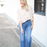 Bailey Stripe Shirt, Neutral Combo