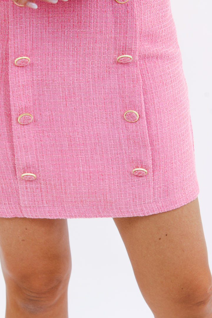 Charmed By You Tweed Skirt, Pink