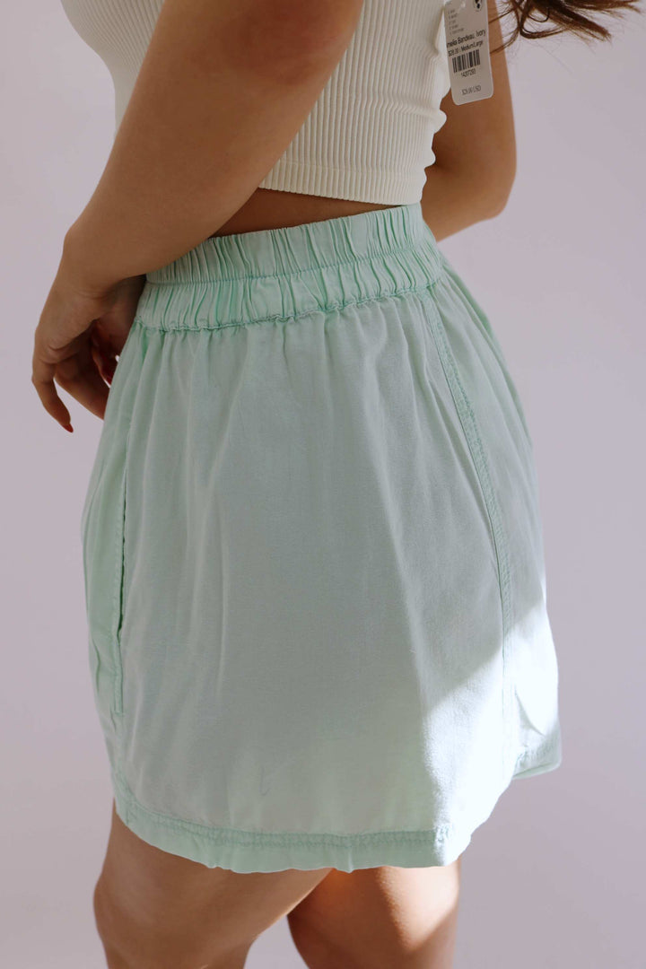 Get Free Poplin Pull on Shorts, Mineral Sea