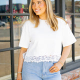 Just a Little Lace Top, Off White