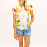 Emily Top, Wildflower Ivory