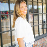 Just a Little Lace Top, Off White