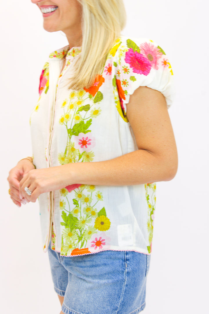 Emily Top, Wildflower Ivory