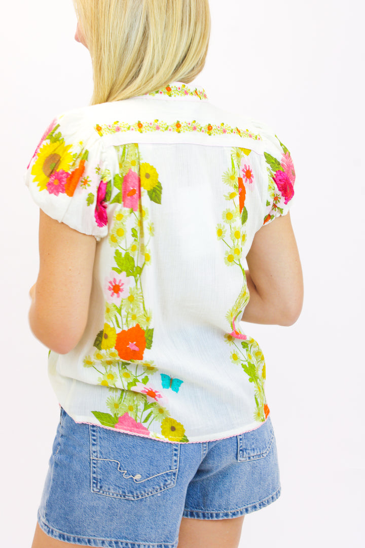 Emily Top, Wildflower Ivory