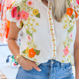 Emily Top, Wildflower Ivory