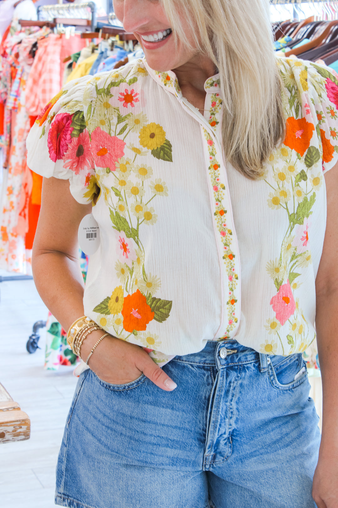 Emily Top, Wildflower Ivory