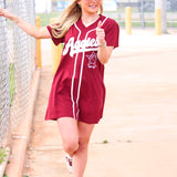 Texas A&M Baseball Jersey Tee Dress, Maroon