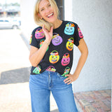 Candy In Halloween Baskets Tee, Black/Multi