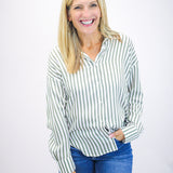 Oversized Button Down, Fernwood Stripe