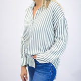 Oversized Button Down, Fernwood Stripe