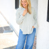 Oversized Button Down, Fernwood Stripe