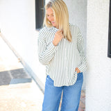 Oversized Button Down, Fernwood Stripe