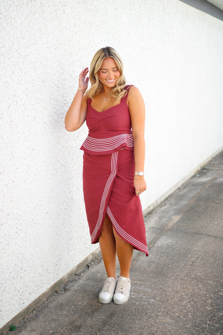 Dublin Skirt, Maroon