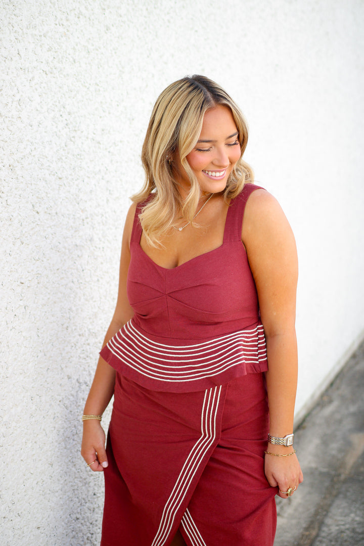 Barcelona Top, Maroon
