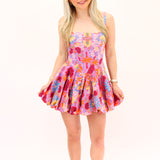 Yours Truly Bubble Dress, Pink Floral