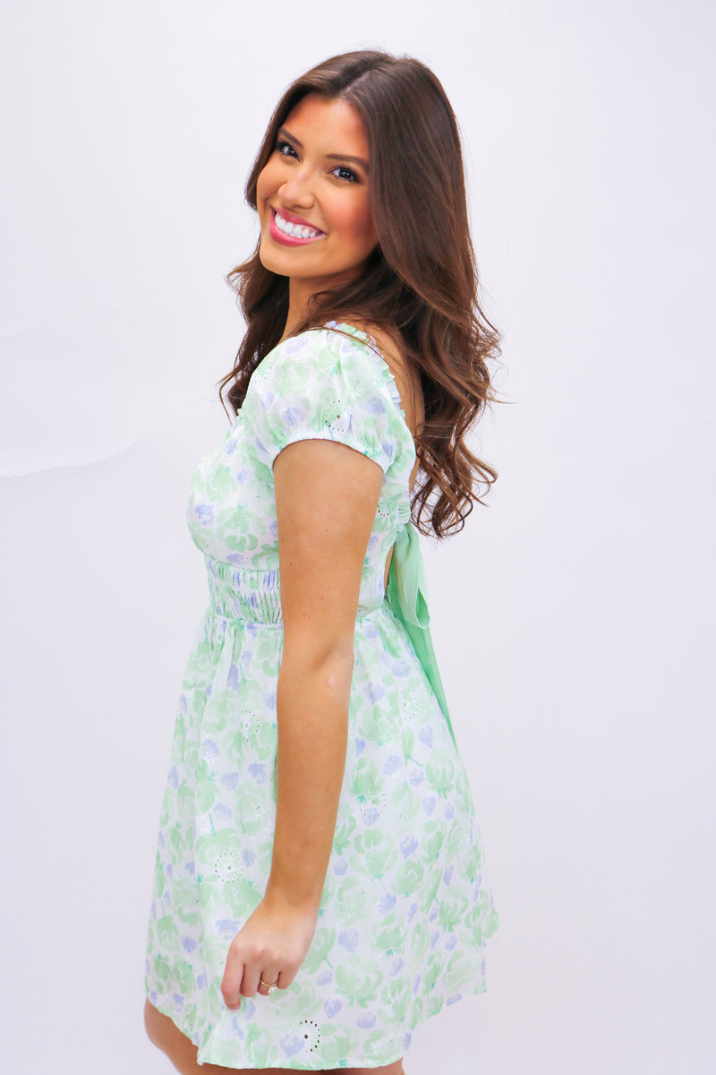 Wild About You Floral Eyelet Dress