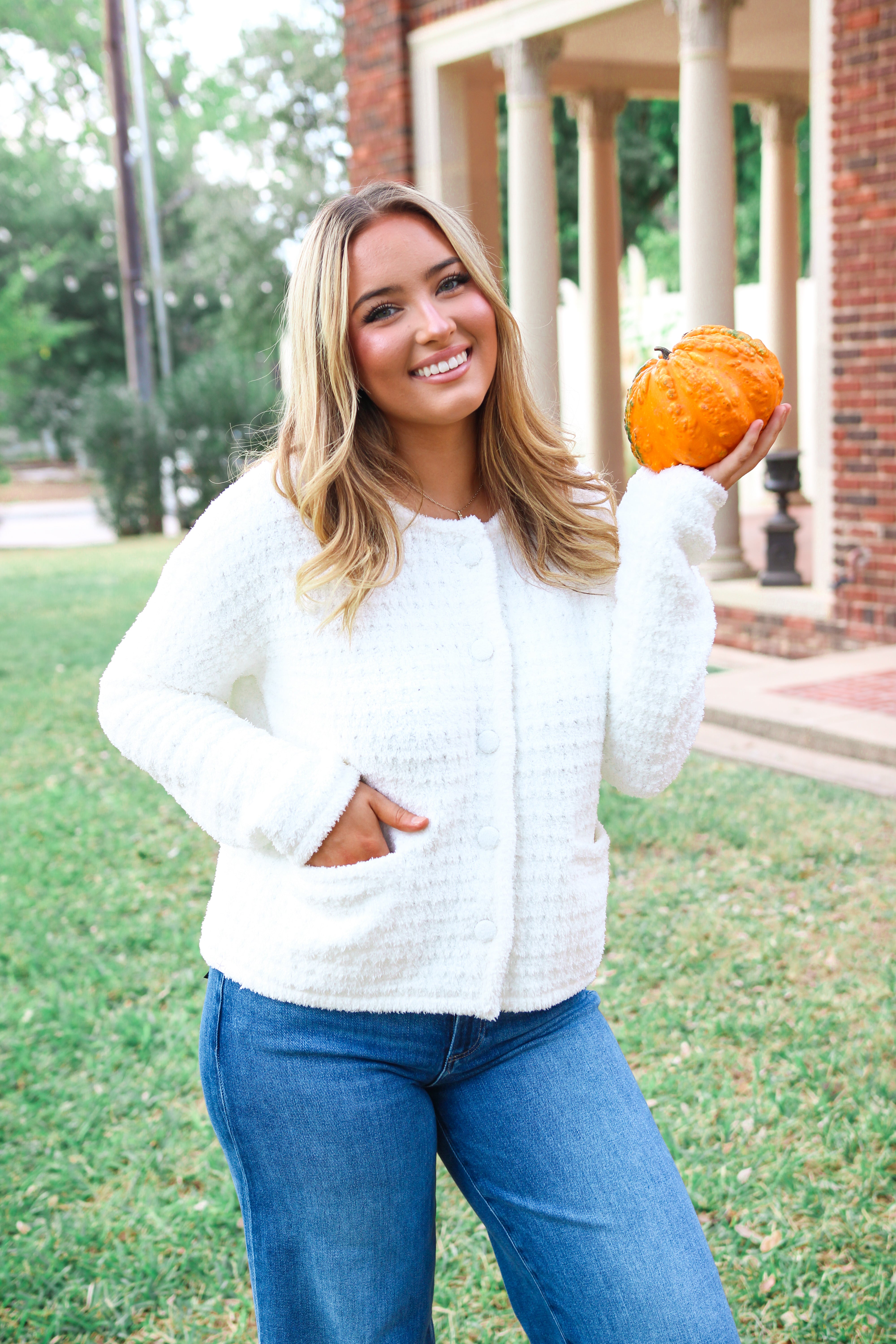 CozyChic® Textured Button Front Cardigan, Pearl – Sabi Boutique