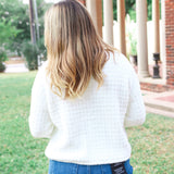 CozyChic® Textured Button Front Cardigan, Pearl