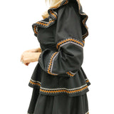 Meet For Brunch Embroidered Mini Dress, Black