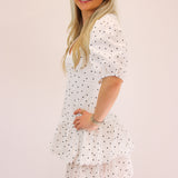 In This Moment Polka Dot Dress, White