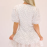 In This Moment Polka Dot Dress, White