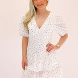 In This Moment Polka Dot Dress, White