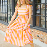 Lush Life Midi Dress, Orange/Pink