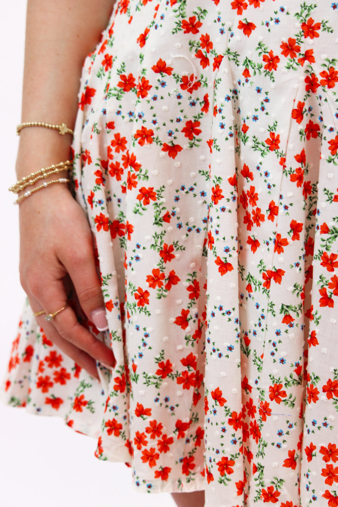 Time for Tea Dress, Cream/Orange