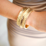 Hammered Gold Hinge Bangle