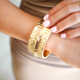 Hammered Gold Hinge Bangle