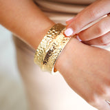Hammered Gold Hinge Bangle