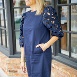 Easy Romance Dress, Navy