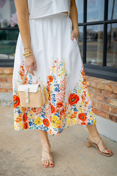 Poppy Picnic Skirt, Off White