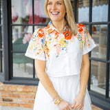 Poppy Picnic Top, Off White