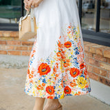 Poppy Picnic Skirt, Off White