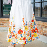 Poppy Picnic Skirt, Off White