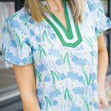 Tidepool Bloom Top, Blue