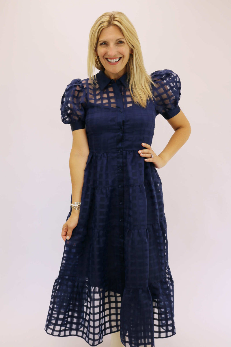 Midnight Tiered Maxi Dress, Navy