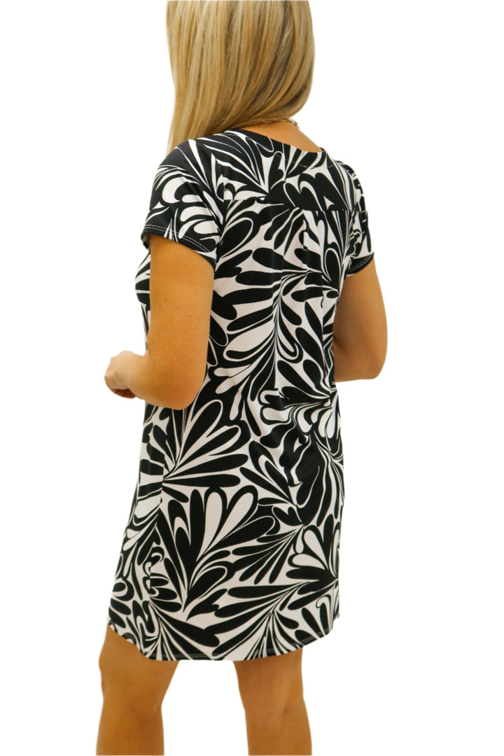 Ella Dress, Decorative Fan Black